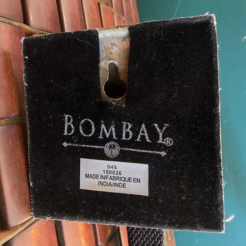 Vintage The Bombay Co. Candle Wall Sconce Silver & Black Art Deco Style 12
